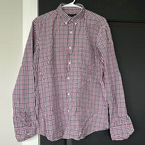 Massimo Dutti Men's Multicolor Plaid Long Sleeve Button Down Shirt large